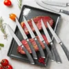 Zachvo Marble Serrated Steak Knives - Set Of 8